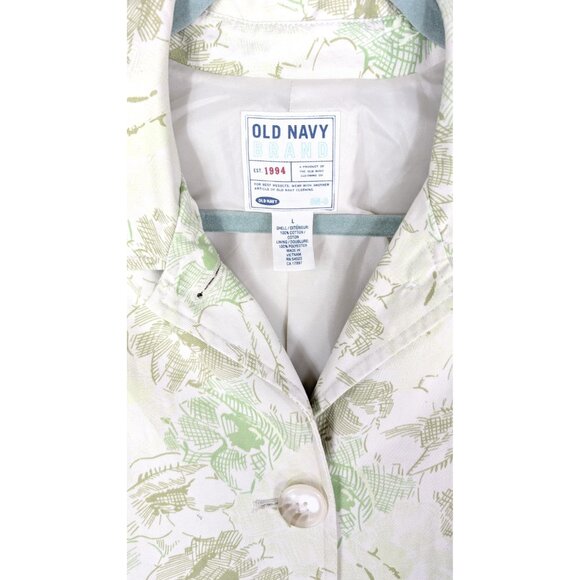 Vintage 90s green floral long cotton fitted jacket - Picture 4 of 5